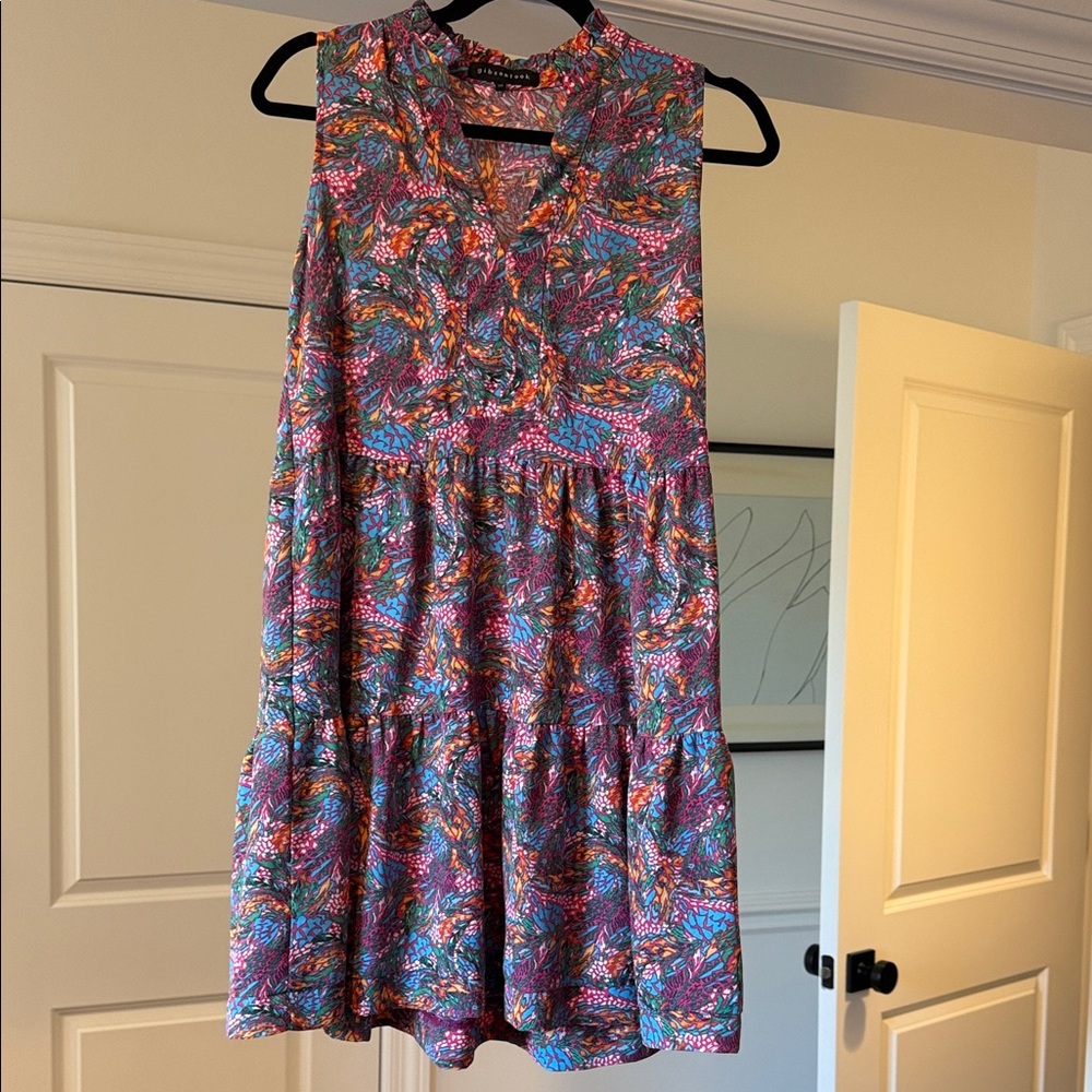 Gibson look patterned sleeveless dress size xs